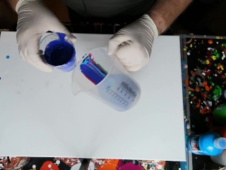 Bunter Sex und Acryl pouring