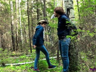 Stranger Arouses, Sucks and Hard Fuckes in the Forest of Tied Guy Outdoor