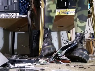 Computer Crushing with Doc Martens Jadon Boots ( View 1) (Trailer)