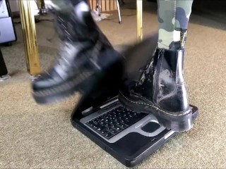 Computer Crushing with Doc Martens Jadon Boots ( View 2) (Trailer)