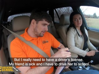 Fake Driving School Zuzu Sweet Gets Spunk in Mouth For Her Licence