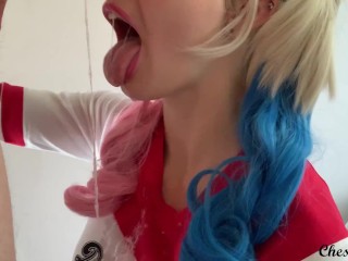 Who knew Harley Quinn had DD tits and could deepthroat!? - Chessie Rae