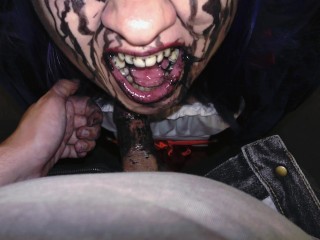 Creepy ghost girl haunts me and makes me multiple cum from deepthroat blowjob [Halloween 2020]