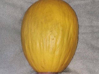 Big dick fucking Watermelon ( canari ) close up