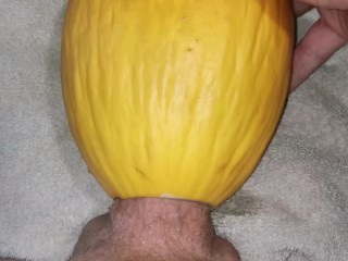 Big dick fucking Watermelon ( canari ) close up
