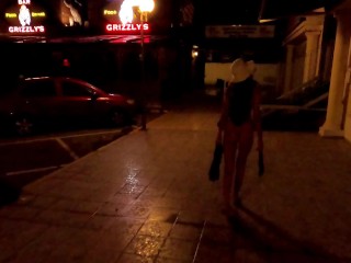 Naked night walk on the street. Public nudity. Hot teen MiaAmahl (preview)