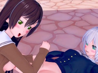 FUTA BANG DREAM! KURATA MASHIRO X HANAZONO TAE 3D HENTAI