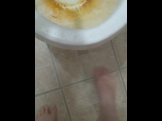 Nasty Dirty Toilet! Pissing HAIRY Pee Fetish Slut Uses Knock Off Go Girl Female Urinal First Time!