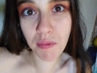 Messy Makeup Food Fetish Camgirl has Munchies!! Erotically Eating Chocolate Coconut Crunchy Treats