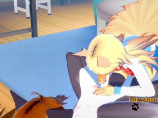 Furry Hentai 3D - Nine tails Foxy & Grey Fox Have Sex in a Room