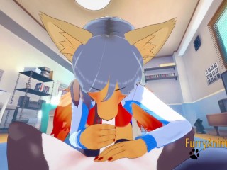 Furry Hentai 3D - Nine tails Foxy & Grey Fox Have Sex in a Room