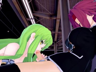 FUTA Code Geass Kallen Stadtfeld X C.C. 3D HENTAI