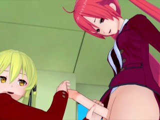 FUTA DATE A LIVE KOTORI ITSUKA X KAKEGURUI MARY SAOTOME (3D HENTAI)