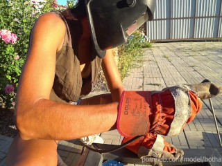 DIY Floating Table 3.2 - Welding 4k HD Teaser2 - downblouse and nip slip (Music)