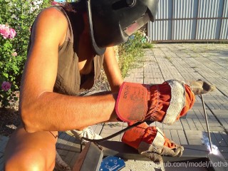 DIY Floating Table 3.2 - Welding 4k HD Teaser2 - downblouse and nip slip (Music)