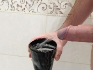 Long pissing in a glass and drink my own pee