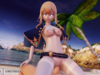 Genshin Impact - Jean Beach Cowgirl [UNCENSORED HENTAI 4K]