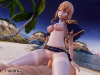 Genshin Impact - Jean Beach Cowgirl [UNCENSORED HENTAI 4K]