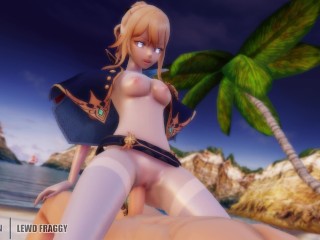 Genshin Impact - Jean Beach Cowgirl [UNCENSORED HENTAI 4K]