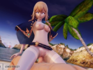 Genshin Impact - Jean Beach Cowgirl [UNCENSORED HENTAI 4K]