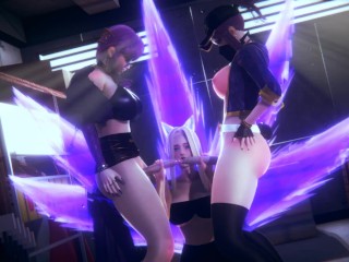 Futa - League of Legends triple futa - KDA Akali, Ahri, Evelynn - 3D Porn