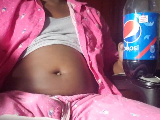 Sissy Bloats Their Belly With Soda