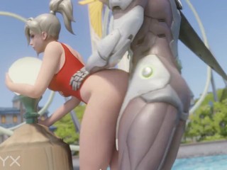 Mercy Lifeguard Doggystyled by Genji Overwatch Porn 3D