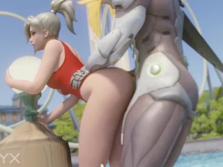 Mercy Lifeguard Doggystyled by Genji Overwatch Porn 3D