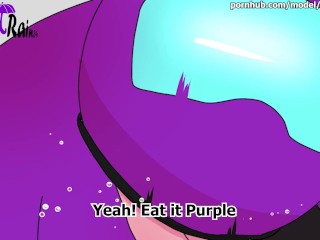 Among Us Hentai Porn UNCENSORED Purple eating Black dick