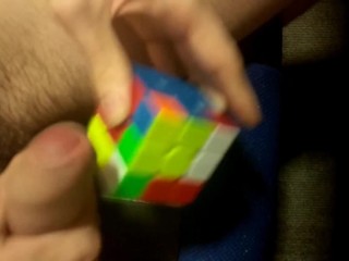 Man solves Rubik's Cube with penis