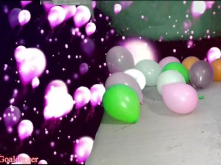 Shy balloons are getting aroused by touching my sexy shoes with stockings. Full Clip in Fan Club!