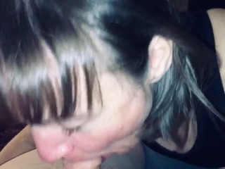 My mature cougar wife 48 sucking our younger friends cock 28 till he explodes in her mouth.