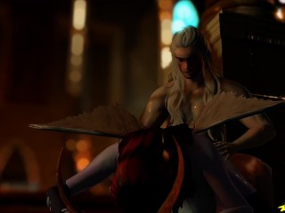 The Witcher and Succubus (Animation 3D SFM) Monster cock