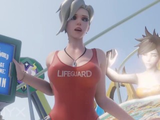 Mercy Lifeguard Cowgirl Average Waiting Time Animation Overwatch 3D