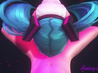 Vocaloid Hentai - POV Miku Blowjob in a Striptease Club