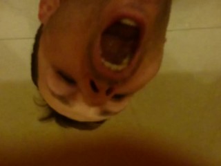 Pissing Compilation. I pee in Hubby mouth and he swallow