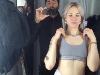 Quick public fun in the changing room