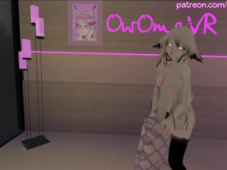 Horny cat girl humps her pillow until she cums [Intense moaning, VRchat erp, 3D Hentai] Preview