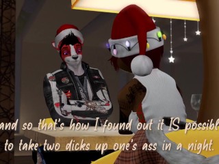 A Merry Bisexual Christmas Threesome - Second Life Yiff