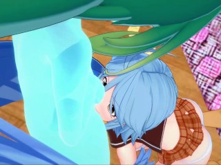 The harpy girl Papi fucks Suu the slime girl with a strapon. Daily Life With A Monster Girl hentai.