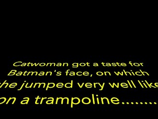 FEMDOM Catwoman rides on Batman's face in full latex suit with high boots and gloves FACESITTING