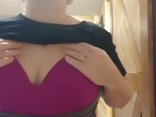 Good morning beautiful boobies!  Showing my natural tits beefore work.