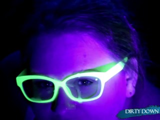 Blow Job With Glow In the Dark Glasses and a Black Light- Cum Covered Glasses! (Trailer)