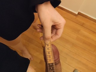 Hotwife Measuring Husband's Cock