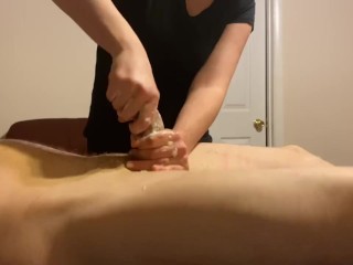 Extreme Post Orgasm Torture on the Head After he Cums
