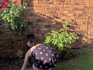 Taking a piss over my own face in the garden