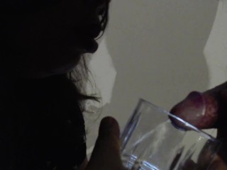 Stepmommy Helps Me To Pee In a Glass Using Her Mouth