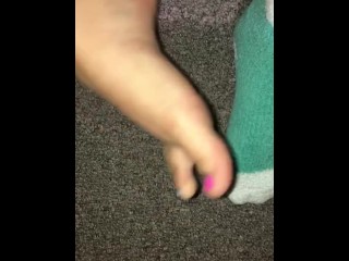 Stripping off my stinky cowgirl boots and socks