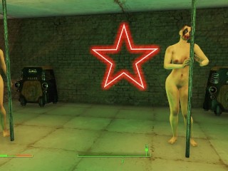 Porn of a beautiful bride, a brunette with a huge mutant Strongman | Fallout heroes