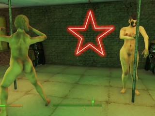 Porn of a beautiful bride, a brunette with a huge mutant Strongman | Fallout heroes